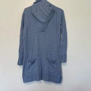 Eight eight eight sky blue cozy zip cowl cotton pocket sweaterdress small